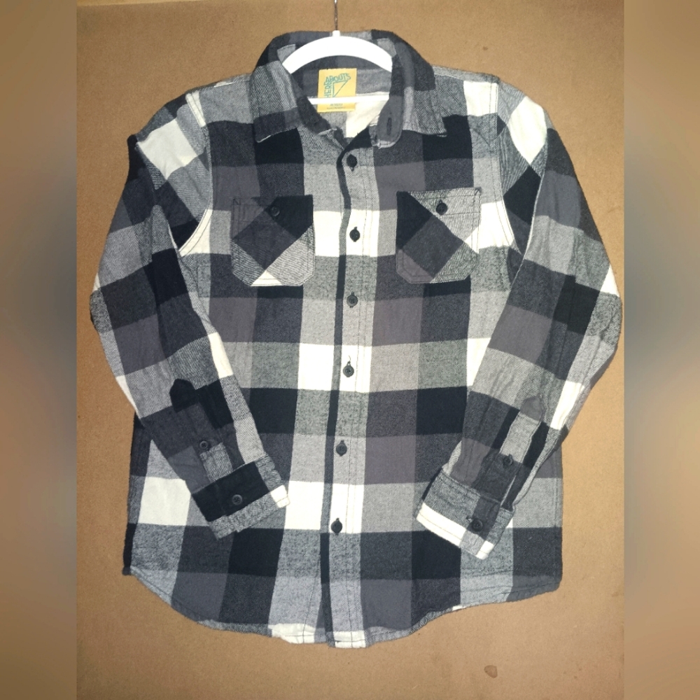 3/$8 Boy's Black and White Button-up